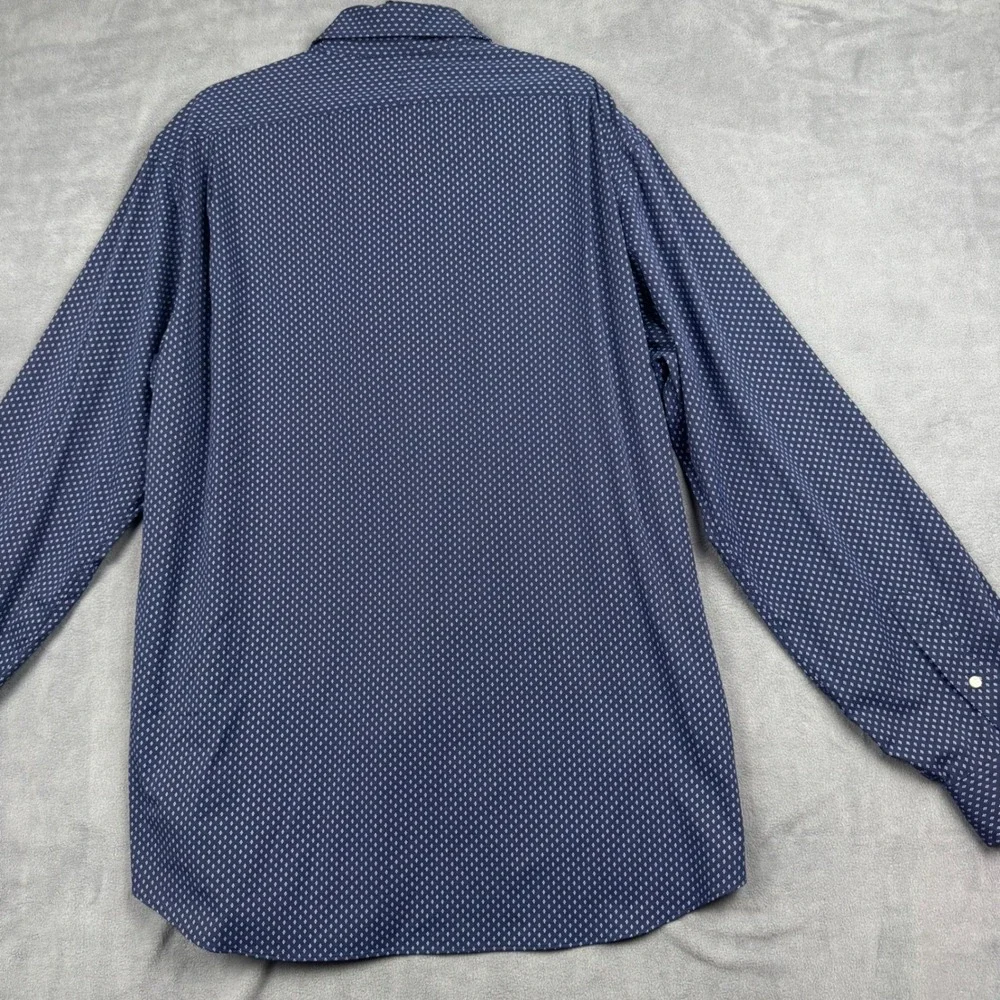 Polo Ralph Lauren Mens XXL Classic Fit Performance Shirt Navy Micro Print Blue